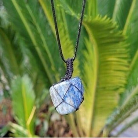 Lapis Lazuli Tumbled Gemstone Corded Pendant - Picture 7 of 7